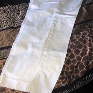 White straight leg pants